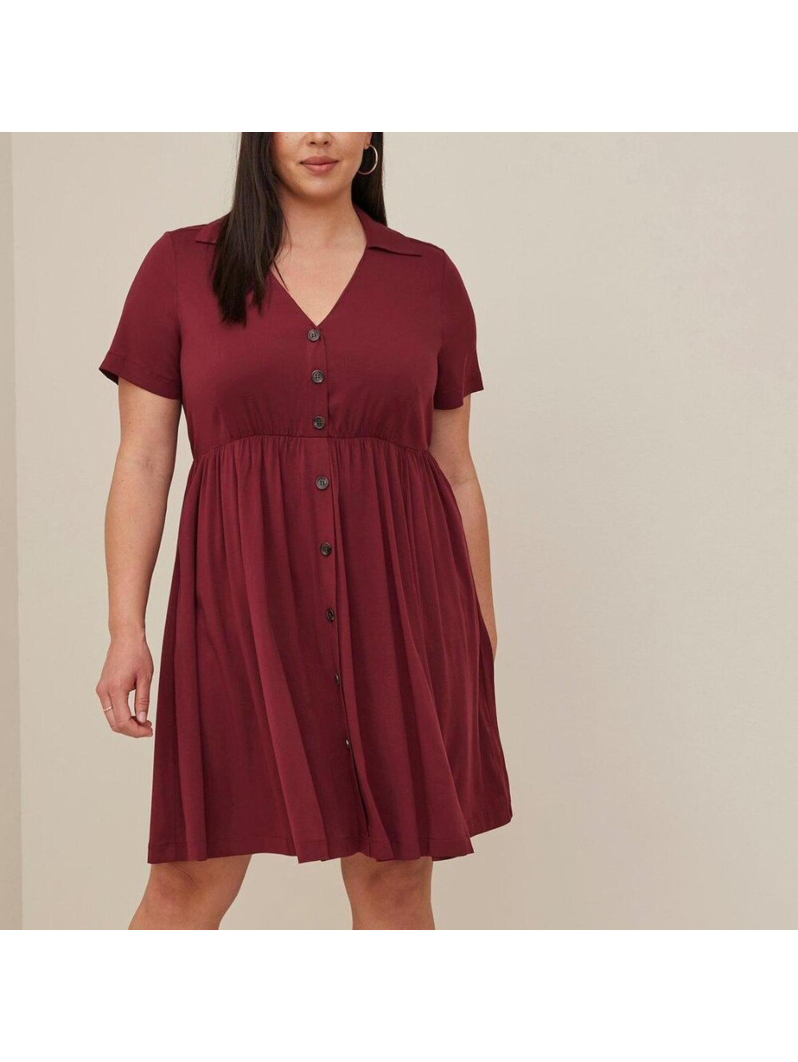 Torrid Dress Mini 0 Large 12 Wine Red Pockets Collared Shirt Skater New With Tag